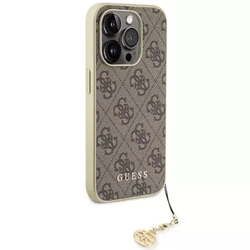 Etui Guess GUHCP15LGF4GBR do iPhone 15 Pro 6.1" brązowy/brown hardcase 4G Charms Collection