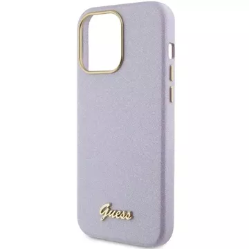 Etui Guess GUHCP15LPGMCSL do iPhone 15 Pro 6.1" liliowy/lilac hardcase Glitter Glossy Script