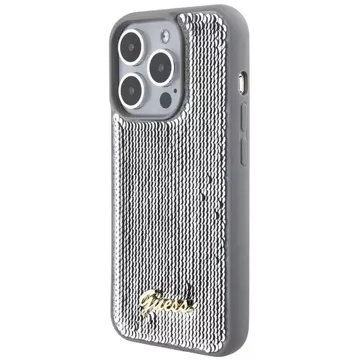 Etui Guess GUHCP15LPSFDGSS do iPhone 15 Pro 6.1" srebrny/silver hardcase Sequin Script Metal