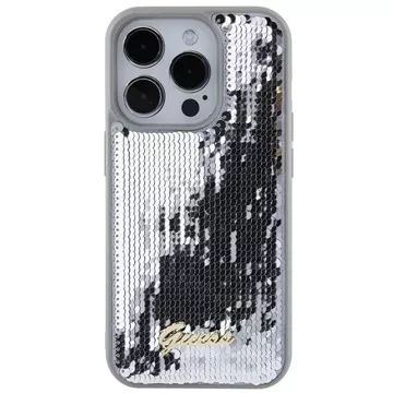 Etui Guess GUHCP15LPSFDGSS do iPhone 15 Pro 6.1" srebrny/silver hardcase Sequin Script Metal