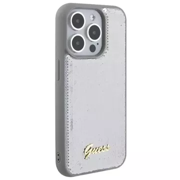 Etui Guess GUHCP15LPSFDGSS do iPhone 15 Pro 6.1" srebrny/silver hardcase Sequin Script Metal