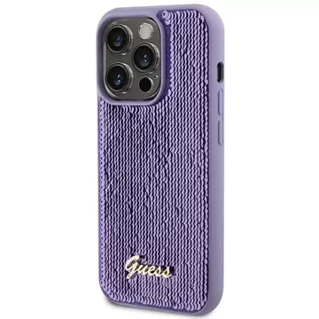 Etui Guess GUHCP15LPSFDGSU do iPhone 15 Pro 6.1" fioletowy/purple hardcase Sequin Script Metal