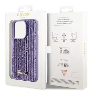 Etui Guess GUHCP15LPSFDGSU do iPhone 15 Pro 6.1" fioletowy/purple hardcase Sequin Script Metal