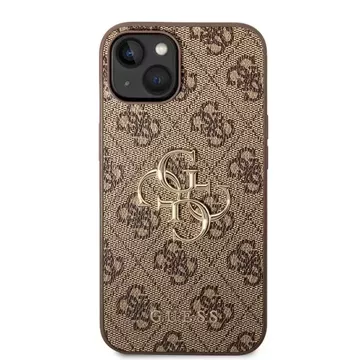 Etui Guess GUHCP15S4GMGBR do iPhone 15 6.1" brązowy/brown hardcase 4G Big Metal Logo