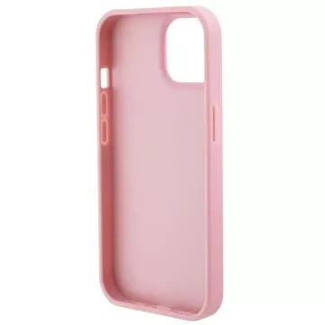 Etui Guess GUHCP15SP4EPMP do iPhone 15 6.1" różowy/pink hardcase Leather 4G Stamped