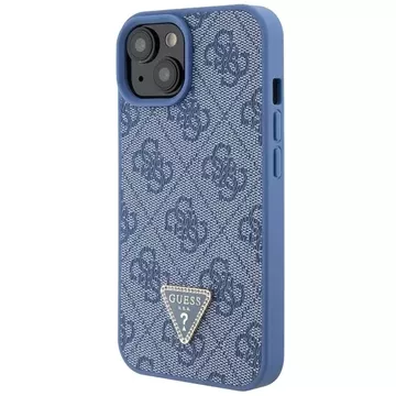 Etui Guess GUHCP15SP4TDPB do iPhone 15 6.1" niebieski/blue hardcase Leather 4G Triangle Strass