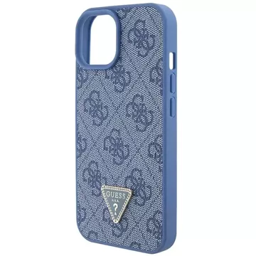 Etui Guess GUHCP15SP4TDPB do iPhone 15 6.1" niebieski/blue hardcase Leather 4G Triangle Strass