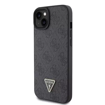 Etui Guess GUHCP15SP4TDPK do iPhone 15 6.1" czarny/black hardcase Leather 4G Diamond Triangle