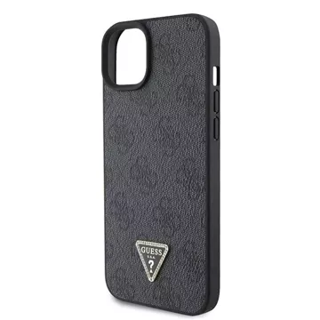 Etui Guess GUHCP15SP4TDPK do iPhone 15 6.1" czarny/black hardcase Leather 4G Diamond Triangle