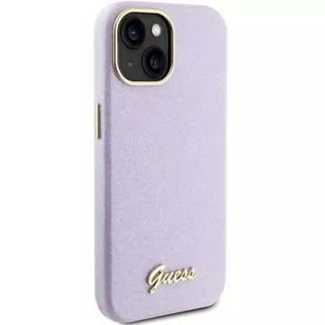 Etui Guess GUHCP15SPGMCSL do iPhone 15 6.1" liliowy/lilac hardcase Glitter Glossy Script