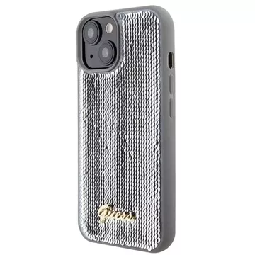 Etui Guess GUHCP15SPSFDGSS do iPhone 15 6.1" srebrny/silver hardcase Sequin Script Metal