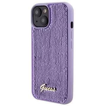 Etui Guess GUHCP15SPSFDGSU do iPhone 15 6.1" fioletowy/purple hardcase Sequin Script Metal