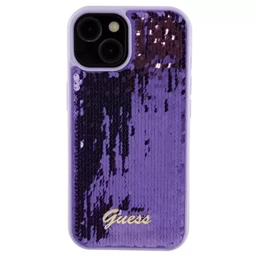 Etui Guess GUHCP15SPSFDGSU do iPhone 15 6.1" fioletowy/purple hardcase Sequin Script Metal