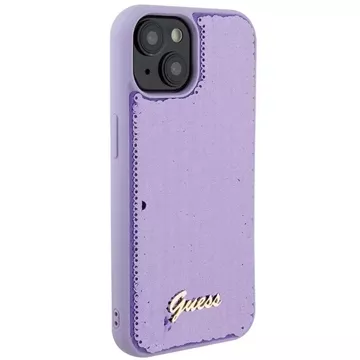 Etui Guess GUHCP15SPSFDGSU do iPhone 15 6.1" fioletowy/purple hardcase Sequin Script Metal