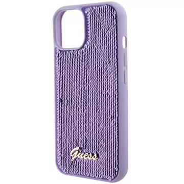 Etui Guess GUHCP15SPSFDGSU do iPhone 15 6.1" fioletowy/purple hardcase Sequin Script Metal