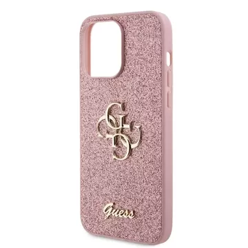 Etui Guess GUHCP15XHG4SGP do iPhone 15 Pro Max 6.7" różowy/pink hardcase Glitter Script Big 4G