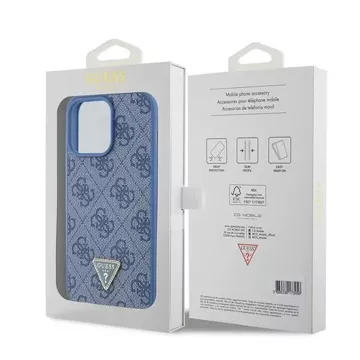 Etui Guess GUHCP15XP4TDPB do iPhone 15 Pro Max 6.7" niebieski/blue hardcase Leather 4G Triangle Strass