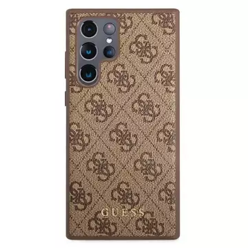 Etui Guess GUHCS22LG4GFBR do Galaxy S22 Ultra S908 hard case 4G Metal Gold Logo