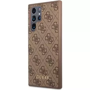 Etui Guess GUHCS23LG4GFBR do Samsung Galaxy S23 Ultra S918 brązowy/brown hard case 4G Metal Gold Logo