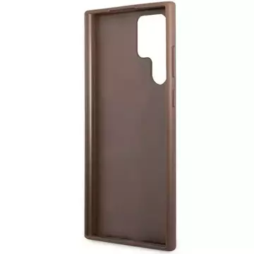 Etui Guess GUHCS23LG4GFBR do Samsung Galaxy S23 Ultra S918 brązowy/brown hard case 4G Metal Gold Logo