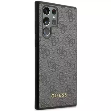 Etui Guess GUHCS23LG4GFGR do Samsung Galaxy S23 Ultra S918 szary/grey hardcase 4G Metal Gold Logo