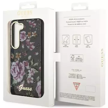 Etui Guess GUHCS23SHCFWSK do Samsung Galaxy S23 S911 czarny/black hardcase Flower Collection