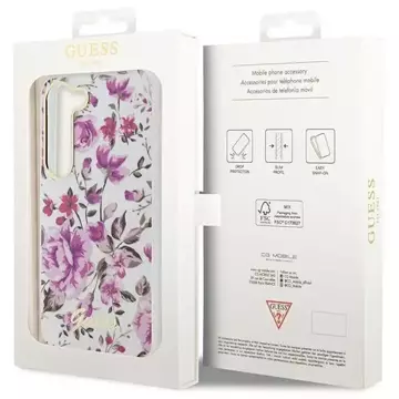 Etui Guess GUHCS23SHCFWST do Samsung Galaxy S23 S911 biały/white hardcase Flower Collection