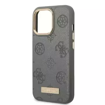 Etui Guess GUHMP13XSAPSTG do Apple iPhone 13 Pro Max 6,7" szary/grey hardcase Peony Logo Plate MagSafe