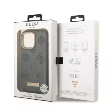 Etui Guess GUHMP13XSAPSTG do Apple iPhone 13 Pro Max 6,7" szary/grey hardcase Peony Logo Plate MagSafe