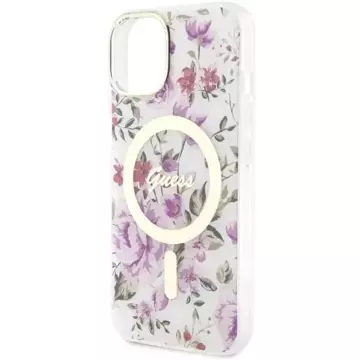 Etui Guess GUHMP14MHCFWST do iPhone 14 Plus 6.7" hardcase Flower MagSafe