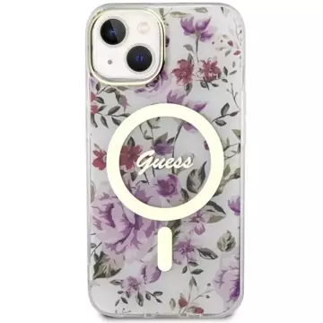 Etui Guess GUHMP14MHCFWST do iPhone 14 Plus 6.7" hardcase Flower MagSafe