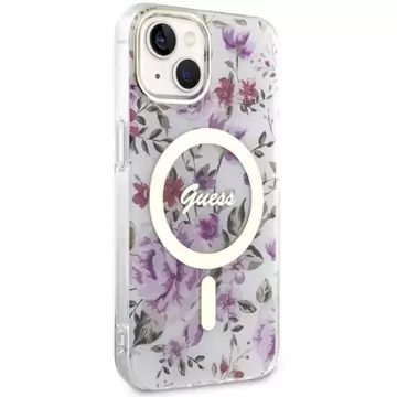 Etui Guess GUHMP14MHCFWST do iPhone 14 Plus 6.7" hardcase Flower MagSafe