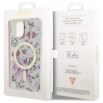 Etui Guess GUHMP14MHCFWST do iPhone 14 Plus 6.7" hardcase Flower MagSafe