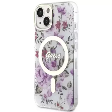 Etui Guess GUHMP14MHCFWST do iPhone 14 Plus 6.7" hardcase Flower MagSafe