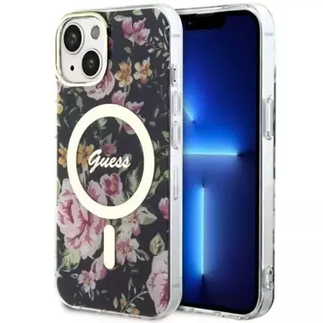 Etui Guess GUHMP14SHCFWSK do iPhone 14 6.1" hardcase Flower MagSafe