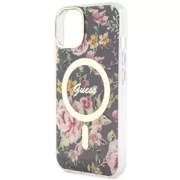 Etui Guess GUHMP14SHCFWSK do iPhone 14 6.1" hardcase Flower MagSafe