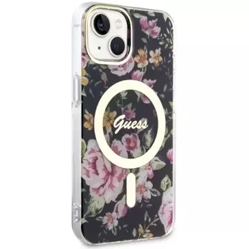 Etui Guess GUHMP14SHCFWSK do iPhone 14 6.1" hardcase Flower MagSafe