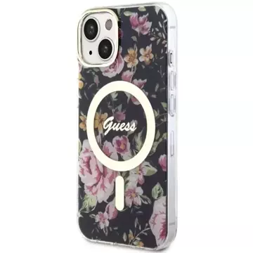 Etui Guess GUHMP14SHCFWSK do iPhone 14 6.1" hardcase Flower MagSafe