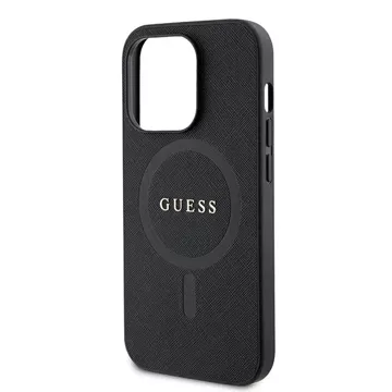 Etui Guess GUHMP15LPSAHMCK do iPhone 15 Pro 6.1" czarny/black hardcase Saffiano MagSafe