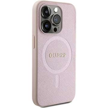 Etui Guess GUHMP15LPSAHMCP do iPhone 15 Pro 6.1" różowy/pink hardcase Saffiano MagSafe