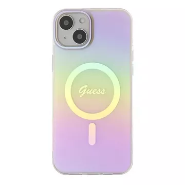 Etui Guess GUHMP15SHITSP do iPhone 15 6.1" różowy/pink hardcase IML Iridescent MagSafe