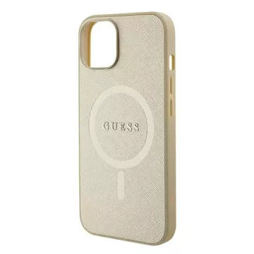 Etui Guess GUHMP15SPSAHMCB do iPhone 15 6.1" złoty/gold hardcase Saffiano MagSafe