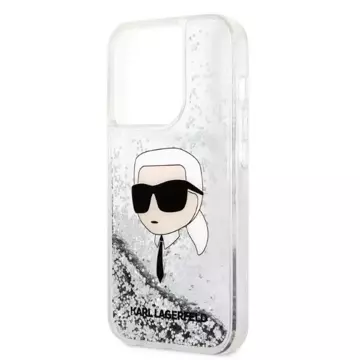 Etui Karl Lagerfeld KLHCP14XLNKHCH do iPhone 14 Pro Max 6,7" hardcase Glitter Karl Head srebrny/silver