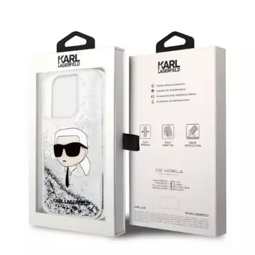 Etui Karl Lagerfeld KLHCP14XLNKHCH do iPhone 14 Pro Max 6,7" hardcase Glitter Karl Head srebrny/silver