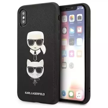 Etui Karl Lagerfeld KLHCPXSAKICKCBK do Appple iPhone X/XS hardcase Saffiano Karl&Choupette Head