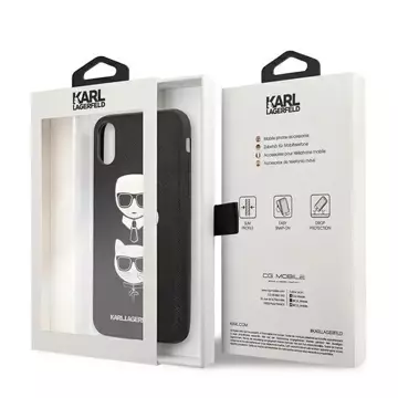 Etui Karl Lagerfeld KLHCPXSAKICKCBK do Appple iPhone X/XS hardcase Saffiano Karl&Choupette Head