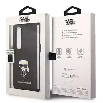 Etui Karl Lagerfeld KLHCZFD4IKMSBK F936 do Galaxy Z Fold 4 book Saffiano Ikonik Metal