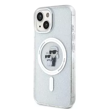 Etui Karl Lagerfeld KLHMP15SHGKCNOT do iPhone 15 6.1" transparent hardcase Karl&Choupette Glitter MagSafe