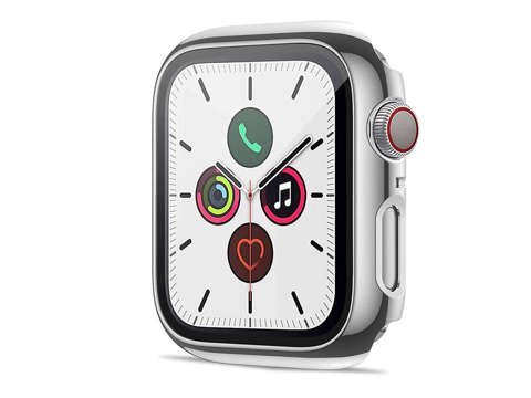 Etui Obudowa Alogy 2w1 nakładka ze szkłem do Apple Watch 4/5/6/SE 40mm Srebrna