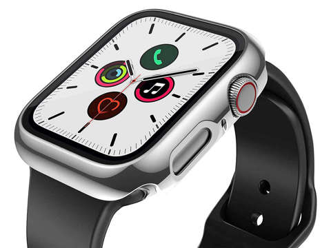 Etui Obudowa Alogy 2w1 nakładka ze szkłem do Apple Watch 4/5/6/SE 40mm Srebrna